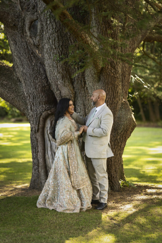 Bride and groom at Scottish Indian wedding portrait
